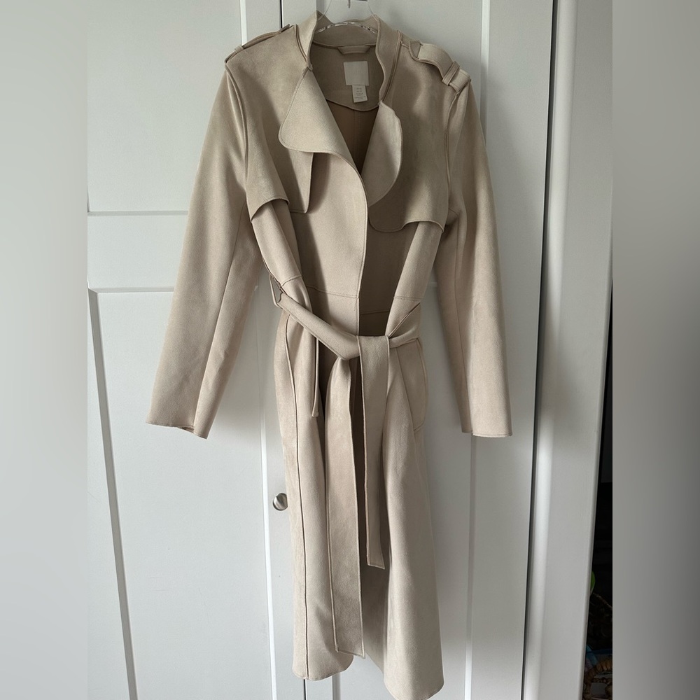 H&M faux suede trench- like new